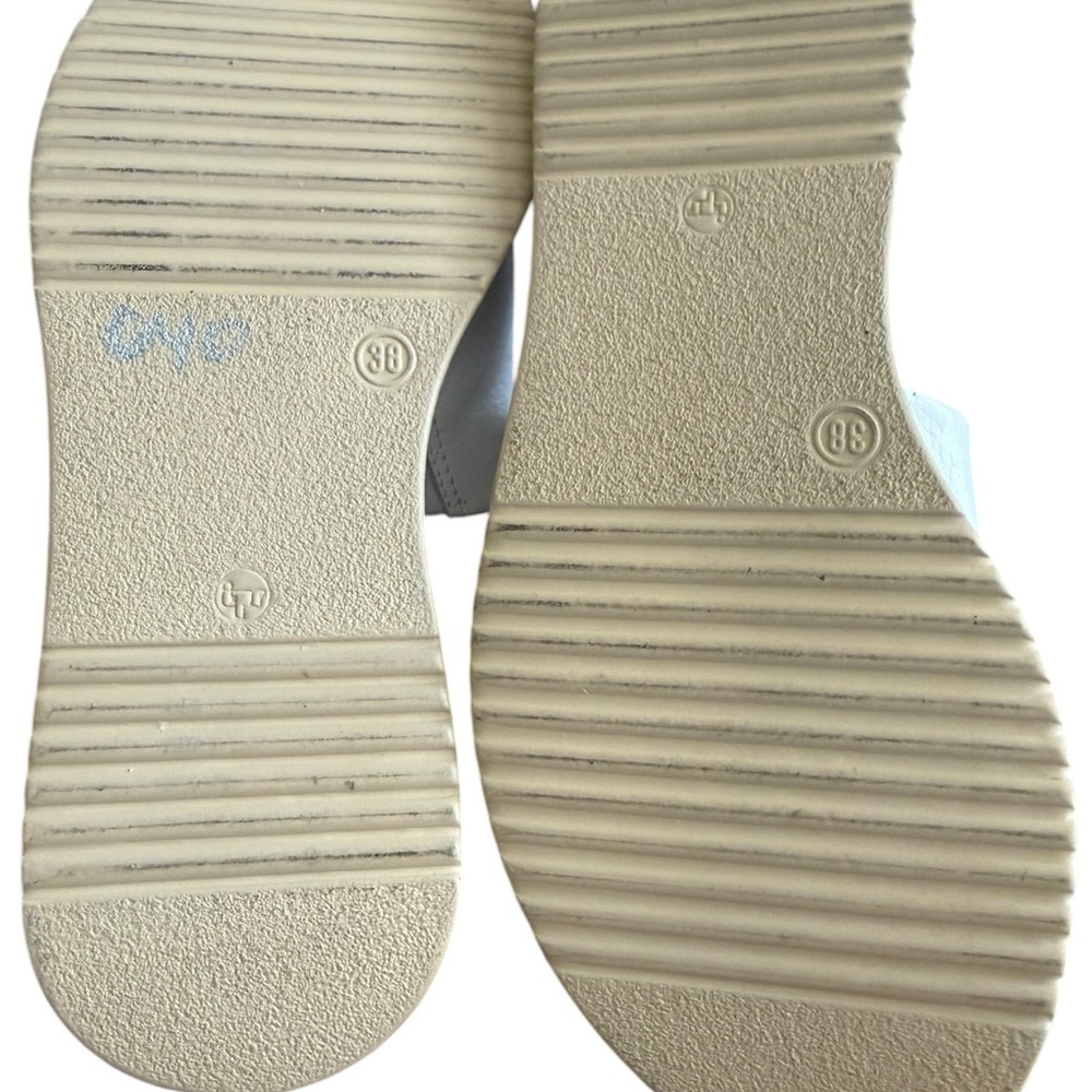 Carlo Peri Italian White Leather Mules Rubber Soles New - Picture 5 of 6